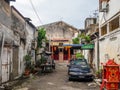 Penang taoist temple art and architecture. God and dragon statues and paintings. Malaysia