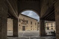 Entrance at Main Square of Penaranda de Duero in province of Bur Royalty Free Stock Photo