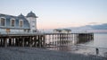 Penarth Pier sunset dusk by the coasts of Wales Royalty Free Stock Photo