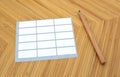 Pencil and adhesive labels Royalty Free Stock Photo