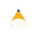 Pencil arrow motion education logo