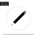 Pencil black and white flat icon