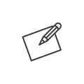 Pencil and blank paper line icon Royalty Free Stock Photo