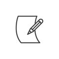 Pencil and blank paper line icon Royalty Free Stock Photo