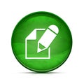 Pencil book icon on classy splash green round button illustration Royalty Free Stock Photo