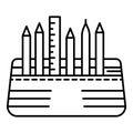 Pencil box icon, outline style Royalty Free Stock Photo