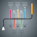 Pencil, bulb - business, education infographic.