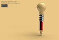 Pencil Bulb Creative Idea Pen Tool Created Clipping Path Included in JPEG Easy to Composite