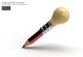 Pencil Bulb Creative Idea Pen Tool Created Clipping Path Included in JPEG Easy to Composite