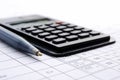 Pencil and the calculator Royalty Free Stock Photo