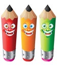 Pencil cartoon character set Royalty Free Stock Photo