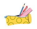 Pencil case hand-drawn stationery box Royalty Free Stock Photo