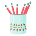 Pencil case with pencils Royalty Free Stock Photo