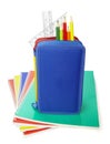 Pencil case rulers school education Royalty Free Stock Photo