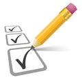 Pencil Checklist 3 Ticks Royalty Free Stock Photo