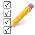 Pencil Checklist 4 Ticks Royalty Free Stock Photo