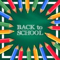 Pencil color frame group stationary welcome back to school Royalty Free Stock Photo
