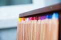 pencil color variety. selective focus with variety of color. stationery color variety. copy space