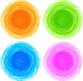 Pencil colorful hand drawn circles