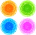 Pencil colorful hand drawn circles Royalty Free Stock Photo