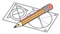 Pencil and compass drawing, drafting tools and technical design vector design Generative AI