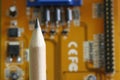 Pencil - computer card Royalty Free Stock Photo