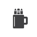 Pencil cup holder icon vector