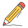 Pencil doodle icon vector isolated. Drawing tool