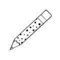 The pencil in doodle and line art. For clip art, seamless patterns, postcards and other comercial usage