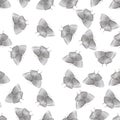 Pencil drawing butterflies, seamless pattern with butterflies isolated