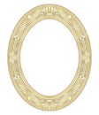 Pencil drawing with classic golden oval frame