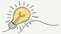 Pencil Drawing Lightbulb, Creative Process and Idea Generation, vector design Generative AI Royalty Free Stock Photo