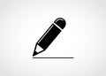 Pencil drawing a line vector icon.