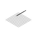 Pencil drawing lines. seamless texture of graph paper, grid line paper sheet, white straight lines Stock vector illustration Royalty Free Stock Photo