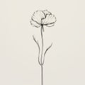 Minimalist Line Art: Poppy Flower Drawing With Graceful Balance