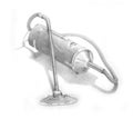 Pencil drawing of a retro vacuumcleaner Royalty Free Stock Photo