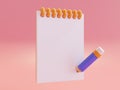 The pencil is drawing on a ringbook with copyspace in the concept of we can draw the future theme Royalty Free Stock Photo