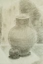 Pencil drawing of a still life