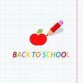 Pencil draws an apple. Back to school.