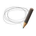 Pencil draws jauntily circle on a white background Royalty Free Stock Photo