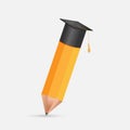 Pencil Education Cap Graduation Symbol Vector