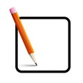 Pencil with empty space inside square with rounded corners