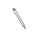 Pencil with eraser hand drawn in doodle scandinavian minimalism style. icon, sticker, single element. school, teaching, drawing,