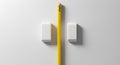 pencil and erasers on a white surface, top view Royalty Free Stock Photo