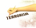 Pencil Erasing Off The Word Terrorism Illustration