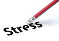 Pencil erasing the word'stress' Royalty Free Stock Photo