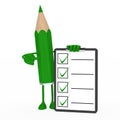 Pencil figure checklist Royalty Free Stock Photo