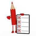 Pencil figure checklist Royalty Free Stock Photo