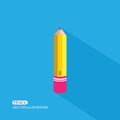 Pencil. Flat Design vector icon. Royalty Free Stock Photo