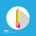 Pencil. Flat Design vector icon. Royalty Free Stock Photo